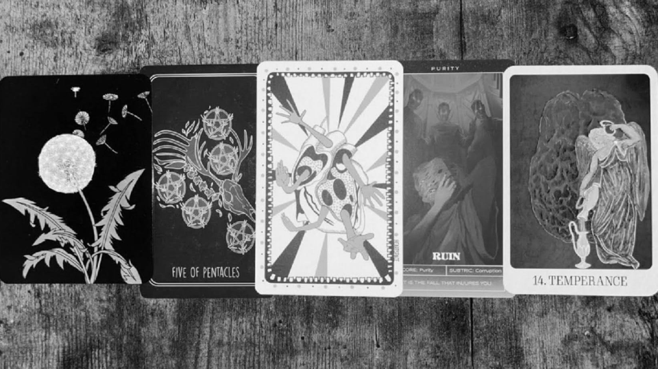 The Fool · Five of Pentacles · Heart Space · Ruin · Temperance